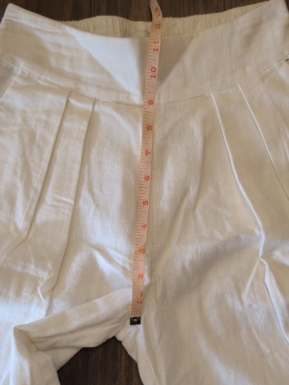 Abercrombie & Fitch Linen White Wide-Leg Women's Pants - Picture 4 of 8